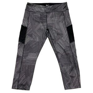 Vogo Athletica Womens Geometric Print Leggings Size L Black Gray Athleisure